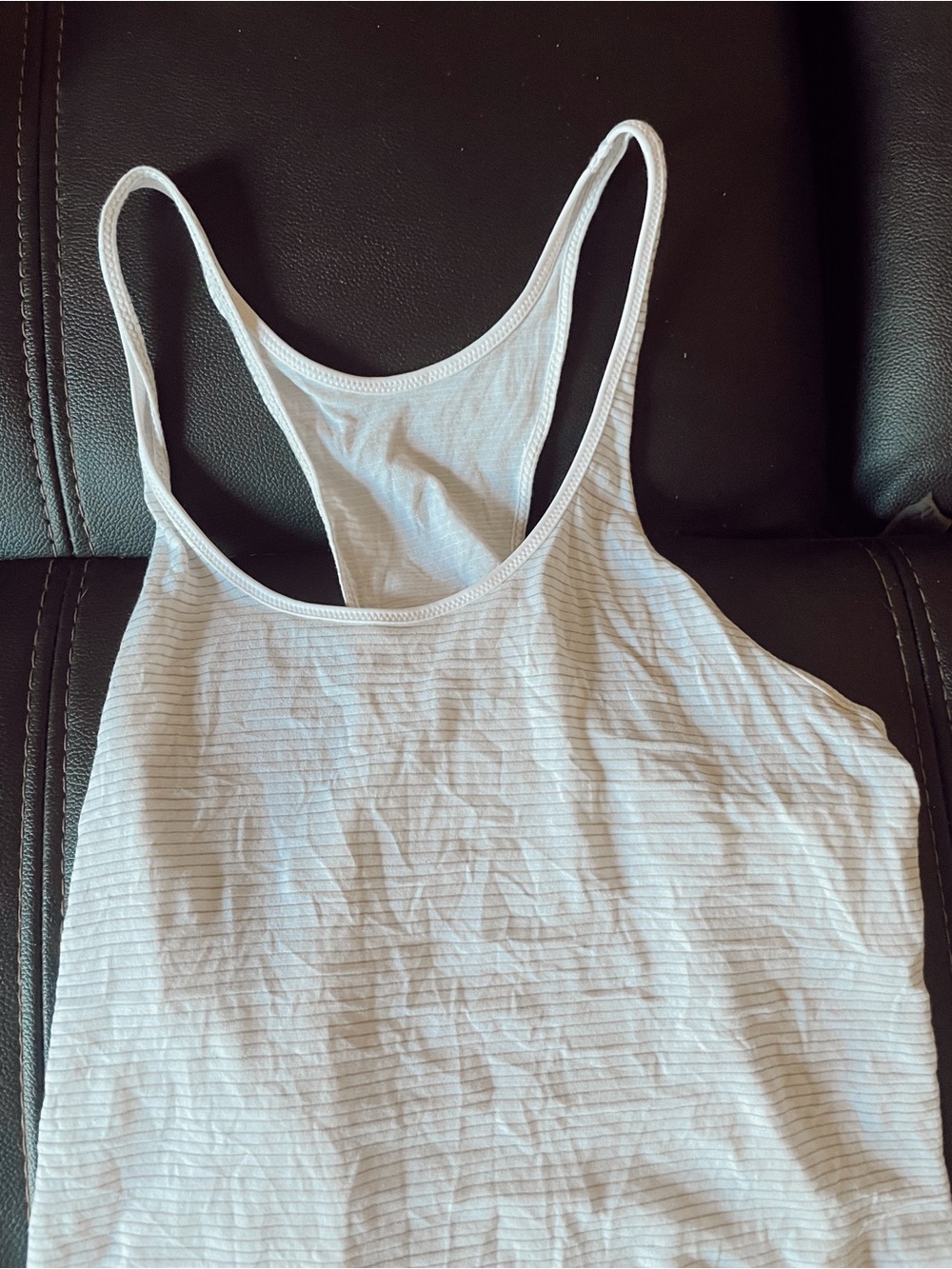 Lululemon Light Gray Striped Racerback Tank - Picture 2 of 3
